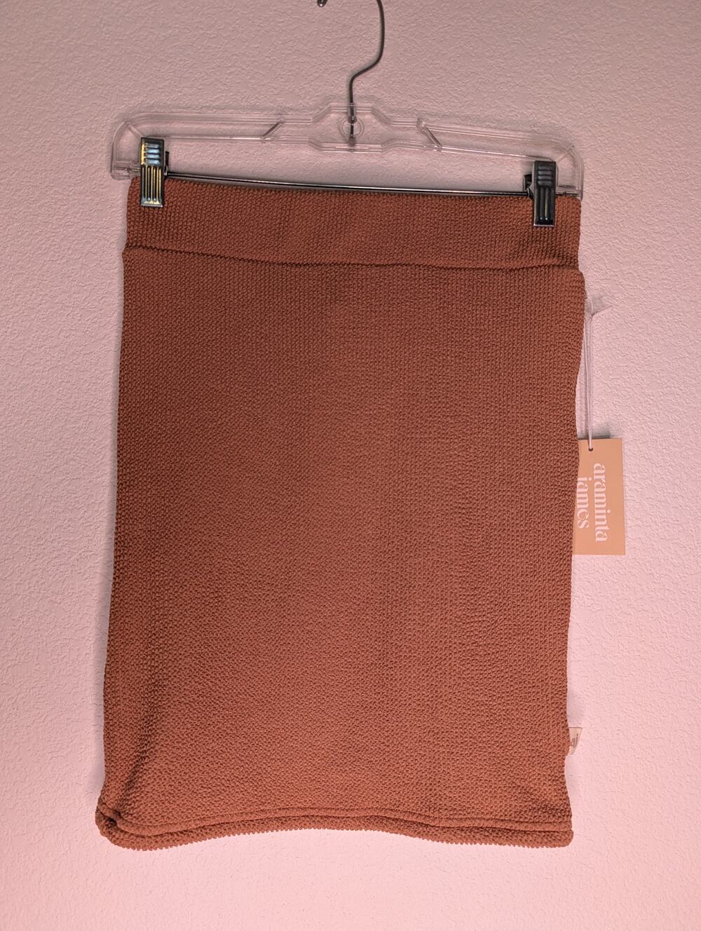 Araminta James NWT Wave Crinkle Skirt Chocolate S Australia Resort Beach Travel